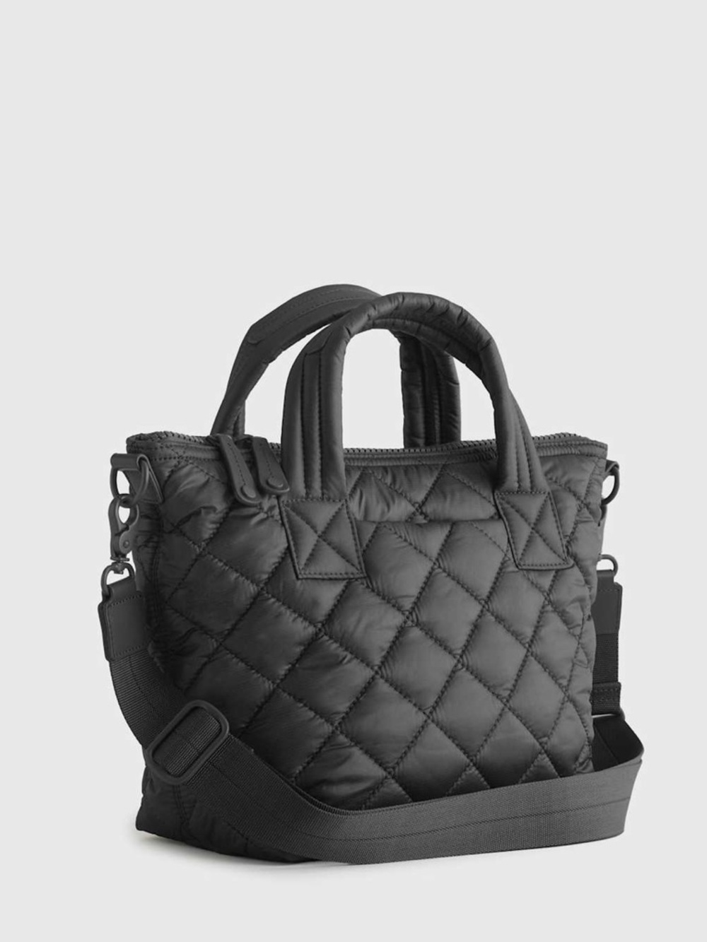 Quince Black Quilted Crossbody Tote
